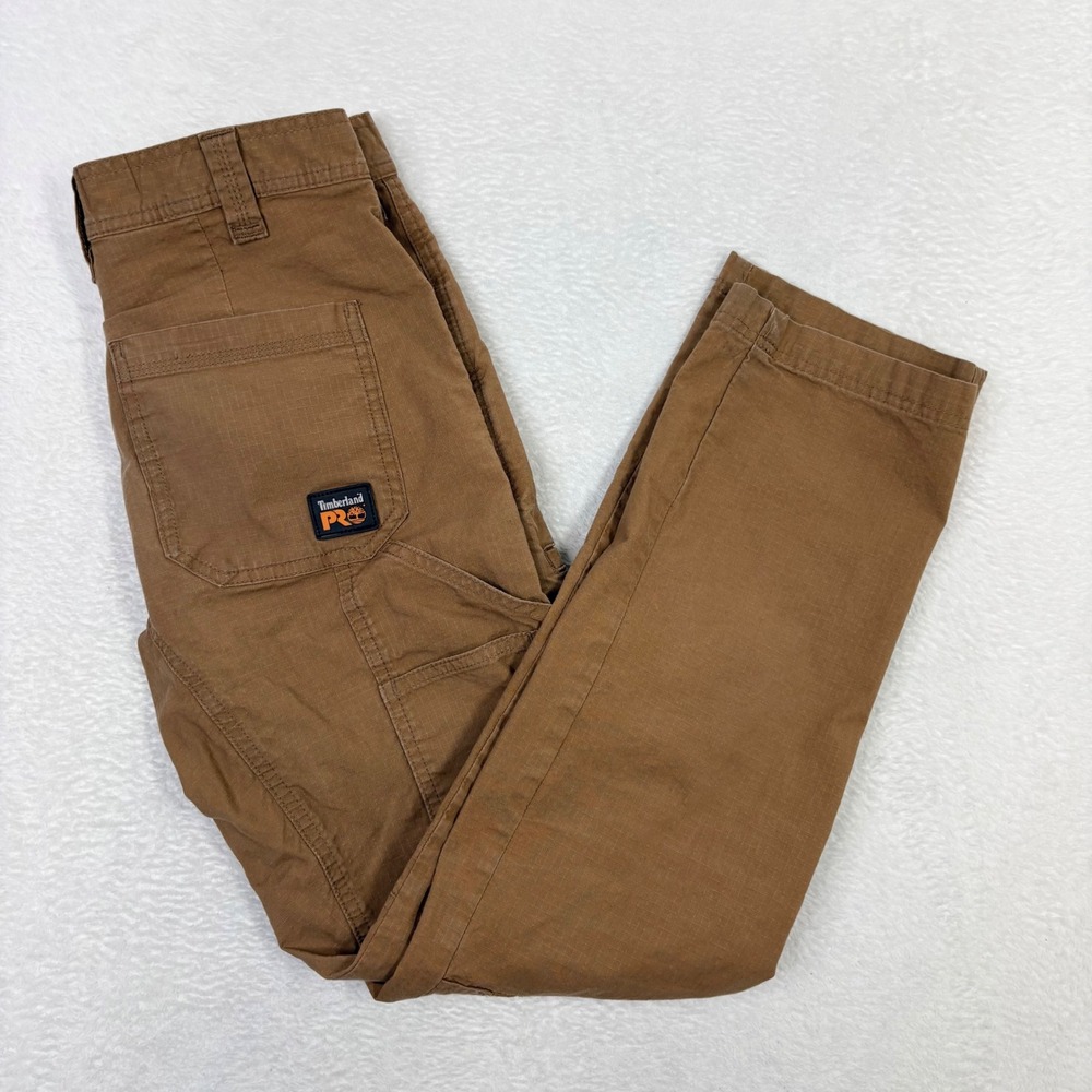 Timberland PRO Flex Straight Fit Mens Brown Ripstop Work Pants W30 L32 TB0A1V7P